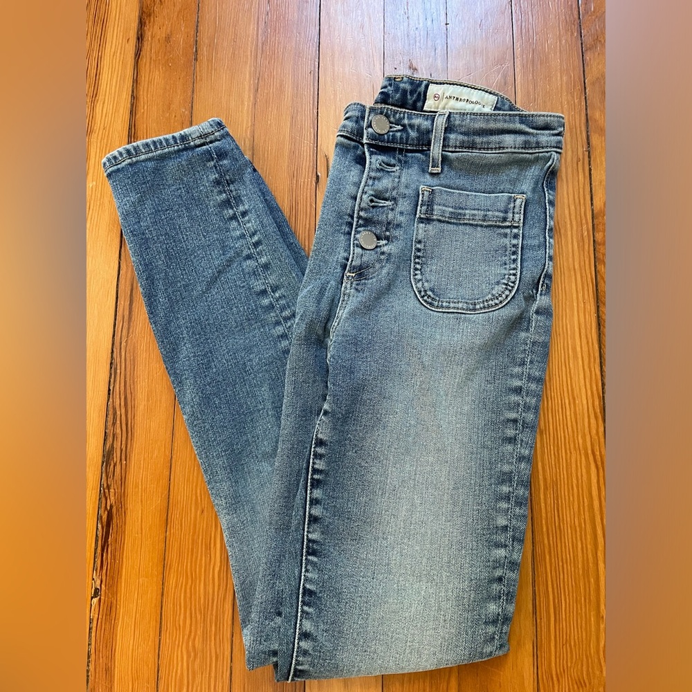Anthropologie AG skinny, front pocket jeans, size 25